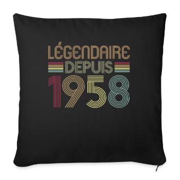 Légendaire Depuis 1958 - Housse de coussin décorative 45 x 45 cm - noir - Devant