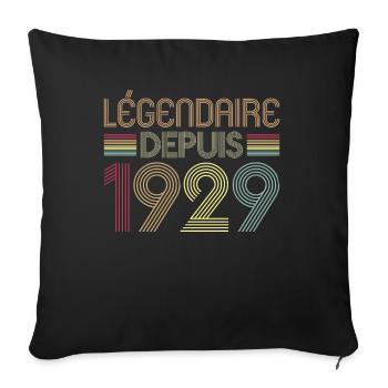 Légendaire Depuis 1929 - Housse de coussin décorative 45 x 45 cm - noir - Devant