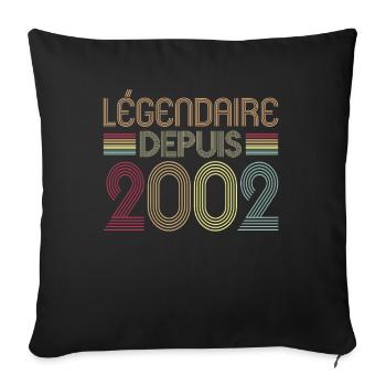 Légendaire Depuis 2002 - Housse de coussin décorative 45 x 45 cm - noir - Devant