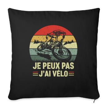 Je Peux Pas J'ai Vélo - Housse de coussin décorative 45 x 45 cm - noir - Devant