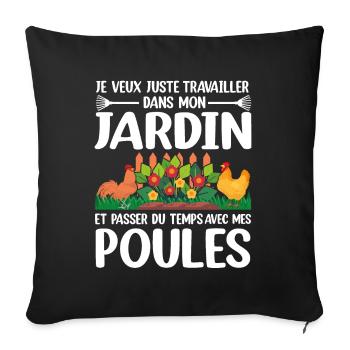 Je Veux Juste Travailler Dans Mon Jardin - Housse de coussin décorative 45 x 45 cm - noir - Devant