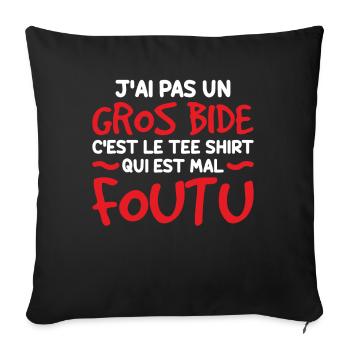 J'ai Pas Un Gros Bide - Housse de coussin décorative 45 x 45 cm - noir - Devant