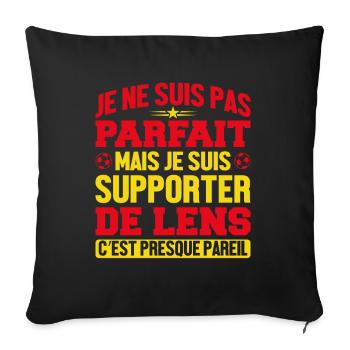 Je Suis Un Supporter De Lens Parfait - Housse de coussin décorative 45 x 45 cm - noir - Devant