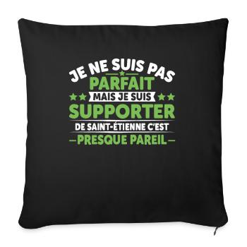 Supporter De Saint Étienne - Housse de coussin décorative 45 x 45 cm - noir - Devant