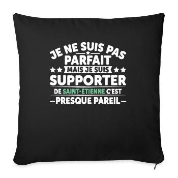 Supporter De Saint Étienne - Housse de coussin décorative 45 x 45 cm - noir - Devant