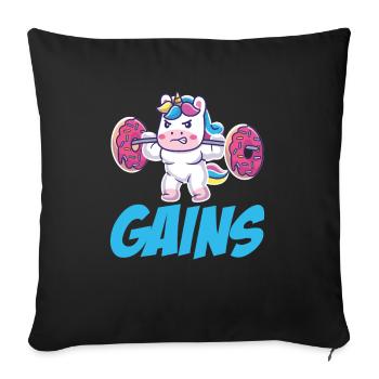 Licorne Gains - Housse de coussin décorative 45 x 45 cm - noir - Devant
