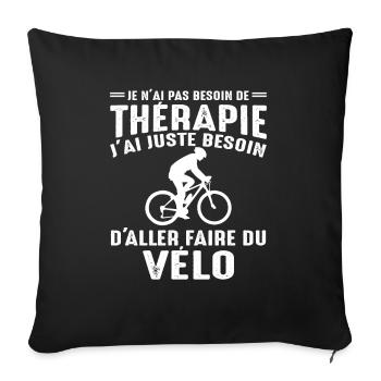 Ma Thérapie C'est Mon Vélo - Housse de coussin décorative 45 x 45 cm - noir - Devant