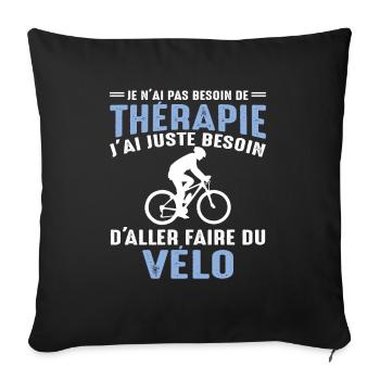 Ma Thérapie C'est Mon Vélo - Housse de coussin décorative 45 x 45 cm - noir - Devant