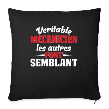 Real mechanic Others pretend - Sofa pillowcase 17,3'' x 17,3'' (45 x 45 cm) - black - Front