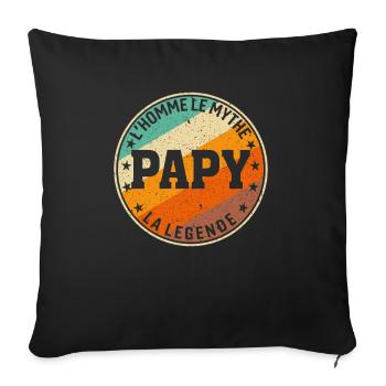 Grandpa Man The Myth The Legend - Sofa pillowcase 17,3'' x 17,3'' (45 x 45 cm) - black - Front