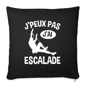 Je Peux Pas J'ai Escalade - Housse de coussin décorative 45 x 45 cm - noir - Devant