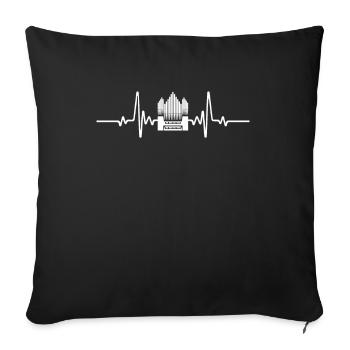 Organ Heart Rate - Sofa pillowcase 17,3'' x 17,3'' (45 x 45 cm) - black - Front