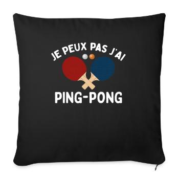 Je Peux Pas J'ai Ping Pong - Housse de coussin décorative 45 x 45 cm - noir - Devant