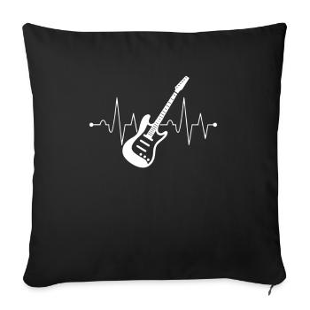 The Heart Rate Of A Guitarist - Sofa pillowcase 17,3'' x 17,3'' (45 x 45 cm) - black - Front
