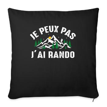 Je Peux Pas J'ai Rando - Housse de coussin décorative 45 x 45 cm - noir - Devant