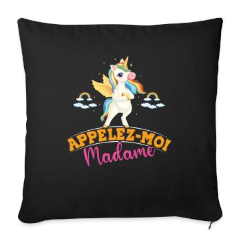 Appelez Moi Madame - Housse de coussin décorative 45 x 45 cm - noir - Devant