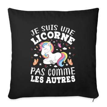 Je Suis Une Licorne Pas Comme Les Autres - Housse de coussin décorative 45 x 45 cm - noir - Devant