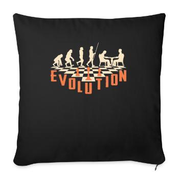Die Evolution des Schachs - Sofakissenbezug 45 x 45 cm - Schwarz - Vorne