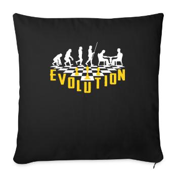 Die Evolution des Schachs - Sofakissenbezug 45 x 45 cm - Schwarz - Vorne