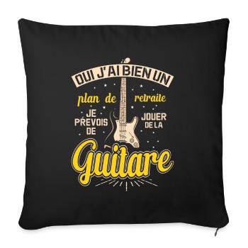 Mon Plan De Retraite C'est Jouer De Guitare - Housse de coussin décorative 45 x 45 cm - noir - Devant