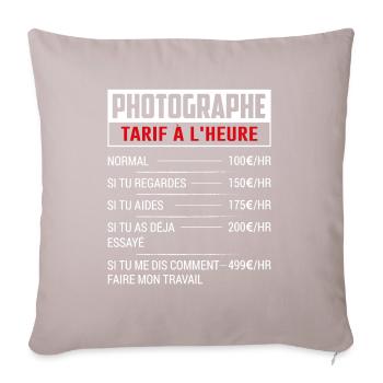 Tarif Horaire D'un Photographe - Housse de coussin décorative 45 x 45 cm - taupe clair - Devant