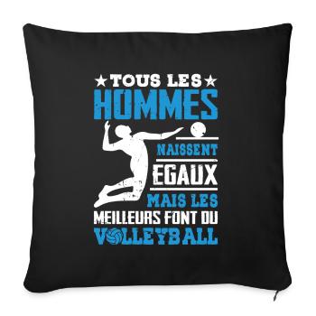 Les Meilleurs Hommes Font Du Volleyball - Housse de coussin décorative 45 x 45 cm - noir - Devant