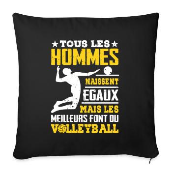 Les Meilleurs Hommes Font Du Volleyball - Housse de coussin décorative 45 x 45 cm - noir - Devant