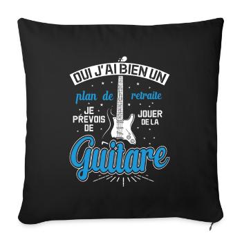 Mon Plan De Retraite C'est Jouer De Guitare - Housse de coussin décorative 45 x 45 cm - noir - Devant