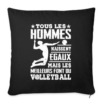Les Meilleurs Hommes Font Du Volleyball - Housse de coussin décorative 45 x 45 cm - noir - Devant