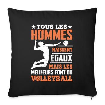 Les Meilleurs Hommes Font Du Volleyball - Housse de coussin décorative 45 x 45 cm - noir - Devant