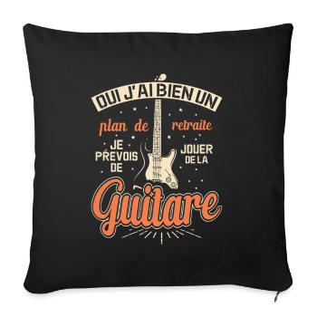 Mon Plan De Retraite C'est Jouer De Guitare - Housse de coussin décorative 45 x 45 cm - noir - Devant