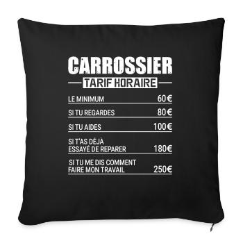 Le Tarif Horaire D'un Carrossier - Housse de coussin décorative 45 x 45 cm - noir - Devant