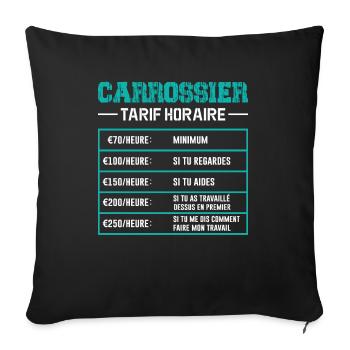 Le Tarif Horaire D'un Carrossier - Housse de coussin décorative 45 x 45 cm - noir - Devant