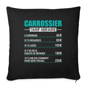 Le Tarif Horaire D'un Carrossier - Housse de coussin décorative 45 x 45 cm - noir - Devant