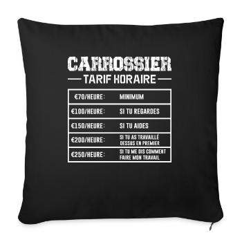 Le Tarif Horaire D'un Carrossier - Housse de coussin décorative 45 x 45 cm - noir - Devant