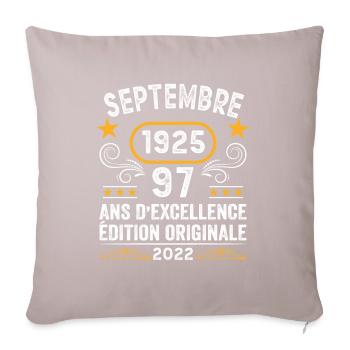 Septembre 1925 97 Ans Anniversaire Idée Cadeau - Housse de coussin décorative 45 x 45 cm - taupe clair - Devant