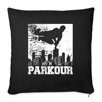 Parkour - Sofa pillowcase 17,3'' x 17,3'' (45 x 45 cm) - black - Front