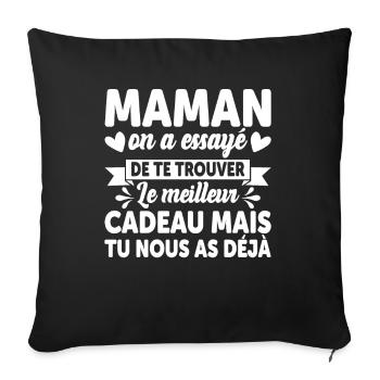 Maman Anniversaire Cadeau Fête Des Mères Noël Mama - Housse de coussin décorative 45 x 45 cm - noir - Devant