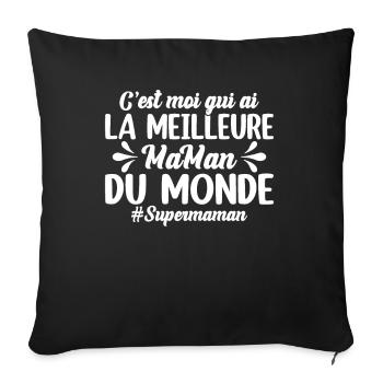 C'est Moi Qui Ai La Meilleure Maman Du Monde - Housse de coussin décorative 45 x 45 cm - noir - Devant