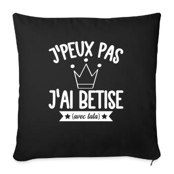 Humour Cadeau Anniversaire Maman Amour Idée Cadeau - Housse de coussin décorative 45 x 45 cm - noir - Devant