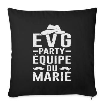 Mariage Cadeau Amour Love Evg Équipe Du Marié Fête - Housse de coussin décorative 45 x 45 cm - noir - Devant
