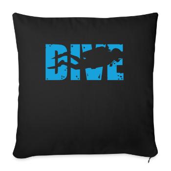 Diving Sport Sea Birthday Gift Idea Fish - Sofa pillowcase 17,3'' x 17,3'' (45 x 45 cm) - black - Front