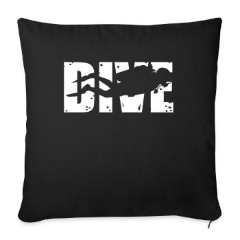 Diving Sport Sea Birthday Gift Idea Fish - Sofa pillowcase 17,3'' x 17,3'' (45 x 45 cm) - black - Front