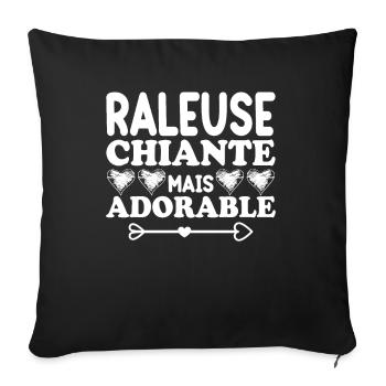 Raleuse Chiante Mais Adorable - Housse de coussin décorative 45 x 45 cm - noir - Devant