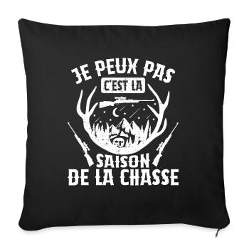 Je Peux Pas C'est La Saison De La Chasse Chasser - Housse de coussin décorative 45 x 45 cm - noir - Devant