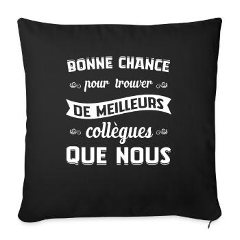 Job Travail Bureau Humour Idée Cadeau Retraite Ami - Housse de coussin décorative 45 x 45 cm - noir - Devant