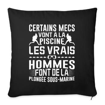 La Plongée Sous-marine Mer Idée Cadeau Poisson Eau - Housse de coussin décorative 45 x 45 cm - noir - Devant