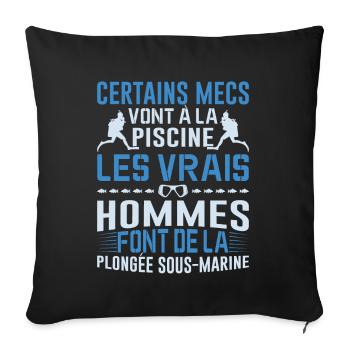 La Plongée Sous-marine Mer Idée Cadeau Poisson Eau - Housse de coussin décorative 45 x 45 cm - noir - Devant