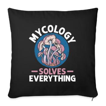 Mycology Mushrooms Nature Forest Gift Idea - Sofa pillowcase 17,3'' x 17,3'' (45 x 45 cm) - black - Front