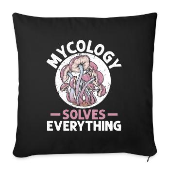 Mycology Mushrooms Nature Forest Gift Idea - Sofa pillowcase 17,3'' x 17,3'' (45 x 45 cm) - black - Front